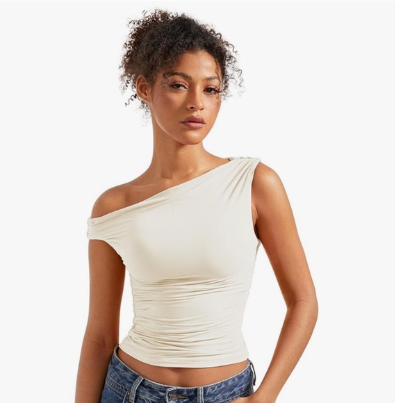 SUUKSESS Women Off Shoulder Tops Sleeveless Shirts Y2K Going Out Crop Tank Top - Picture 1 of 2